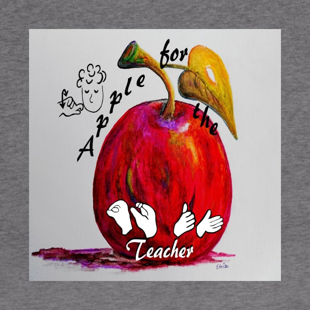 ASL Apple for the Teacher by EloiseART